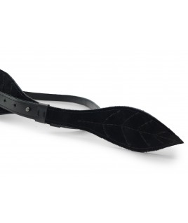 Leaf Me Textured Leather Waist Belt In Black